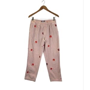 Urban‎ Outfitters Women's Embroidered Corduroy Beach Pants Fruit Print Size Xs